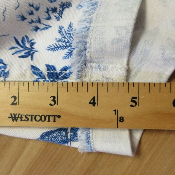 TOMMY BAHAMA DENIM White Blue Printed Jean Shorts 27 Tropical Palm Trees Sailing - Picture 15 of 15